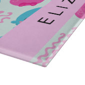 Quallenmuster, Niedliche Quallen, Meer, Ihr Name Schneidebrett (Ecke)