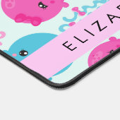 Quallenmuster, Niedliche Quallen, Meer, Ihr Name Schreibtischunterlage (Ecke)