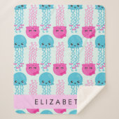 Quallenmuster, Niedliche Quallen, Meer, Ihr Name Sherpadecke (Vorderseite)