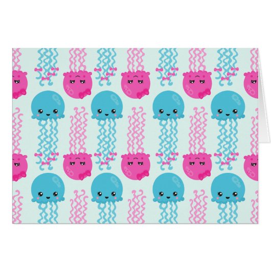 Quallenmuster, Niedliche Quallen, Meerestiere (Vorderseite (Horizontal))