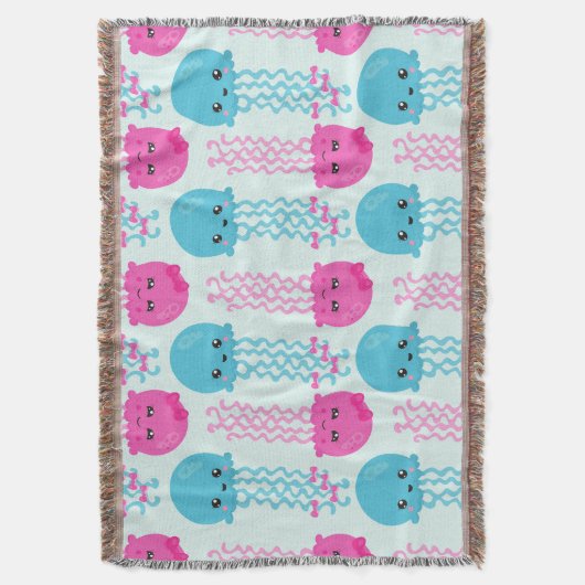 Quallenmuster, Niedliche Quallen, Meerestiere Decke (Vorderseite Vertikal)