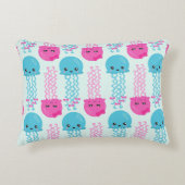 Quallenmuster, Niedliche Quallen, Meerestiere Dekokissen (Vorderseite)