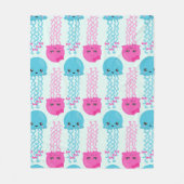 Quallenmuster, Niedliche Quallen, Meerestiere Fleecedecke (Vorderseite)