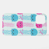 Quallenmuster, Niedliche Quallen, Meerestiere iPhone Hülle (Rückseite (Horizontal))