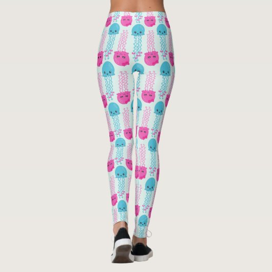 Quallenmuster, Niedliche Quallen, Meerestiere Leggings (Rückseite)