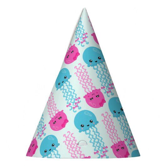 Quallenmuster, Niedliche Quallen, Meerestiere Partyhütchen (Links)
