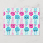 Quallenmuster, Niedliche Quallen, Meerestiere Postkarte (Vorderseite)