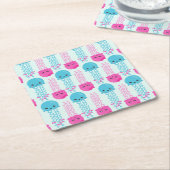 Quallenmuster, Niedliche Quallen, Meerestiere Rechteckiger Pappuntersetzer (angewinkelt)