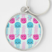 Quallenmuster, Niedliche Quallen, Meerestiere Schlüsselanhänger (Vorne)