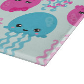 Quallenmuster, Niedliche Quallen, Meerestiere Schneidebrett (Ecke)