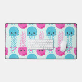 Quallenmuster, Niedliche Quallen, Meerestiere Schreibtischunterlage (Tastatur & Maus)