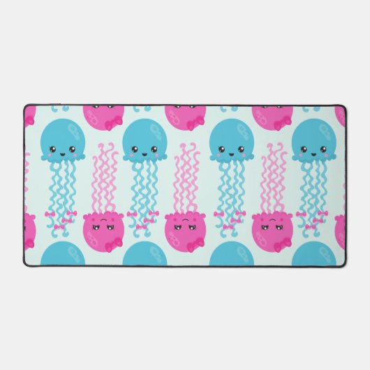 Quallenmuster, Niedliche Quallen, Meerestiere Schreibtischunterlage (Vorderseite)