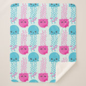 Quallenmuster, Niedliche Quallen, Meerestiere Sherpadecke (Vorderseite)