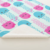 Quallenmuster, Niedliche Quallen, Meerestiere Sherpadecke (3/4)