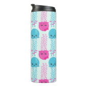 Quallenmuster, Niedliche Quallen, Meerestiere Thermosbecher (Nach rechts gedreht)