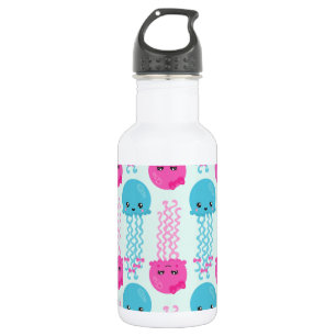 Quallenmuster, Süße Quallen, Meerestiere Edelstahlflasche