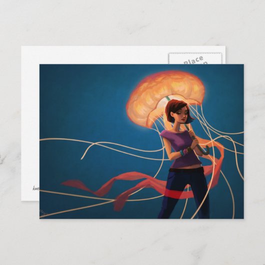 Quallenschirm Postkarte (Vorne/Hinten)