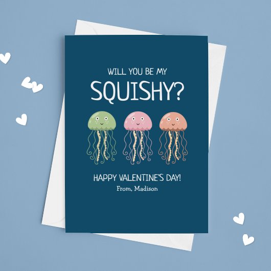 Quallyfish Squishy Klassenzimmer Valentines Feiertagskarte