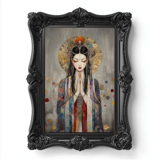 Quan Yin: Buddhistische Göttin Art Nouveau Poster
