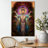 Quan Yin Colorful Visionary Goddess Art Poster