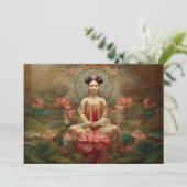 Quan Yin Friedliche buddhistische Göttin Malkunst Einladung (Stehend Vorderseite)