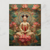 Quan Yin Goddess of Compassion High Frequency Art Postkarte (Vorderseite)