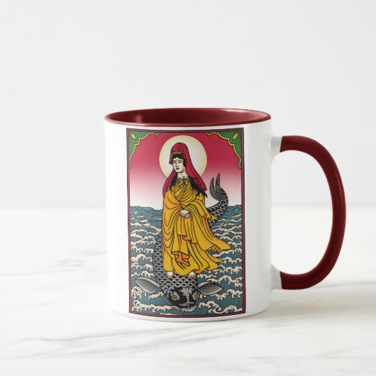 Quan Yin mit Dharmachakra Tasse (Rechts)