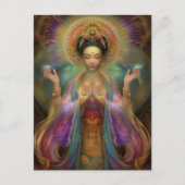Quan Yin Visionary Goddess Gebet Kunst Postkarte (Vorderseite)