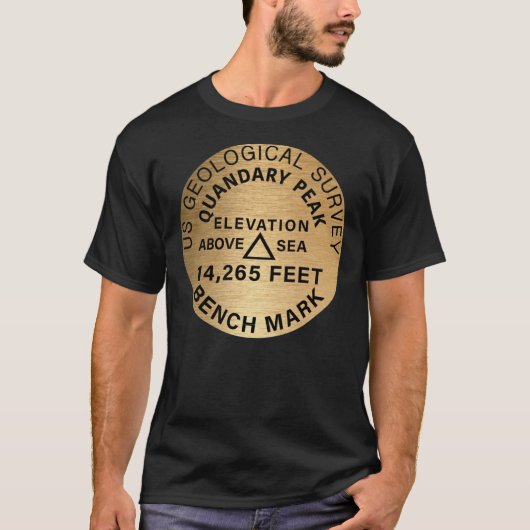 Quandary Peak Bench Mark 14er Fourteener 14ers Roc T-Shirt (Vorderseite)