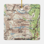 Quandary Peak CO Fourteener Map Keramikornament (Rückseite)
