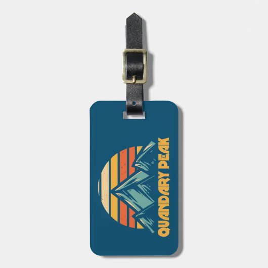 Quandary Peak Colorado Retro Türkis Gepäckanhänger (Vorderseite vertikal)