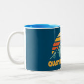 Quandary Peak Colorado Retro Türkis Zweifarbige Tasse (Links)