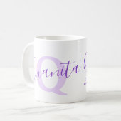 Quanita Namensbedeutung Monogramm Z lila Kaffeetasse (Vorderseite Links)