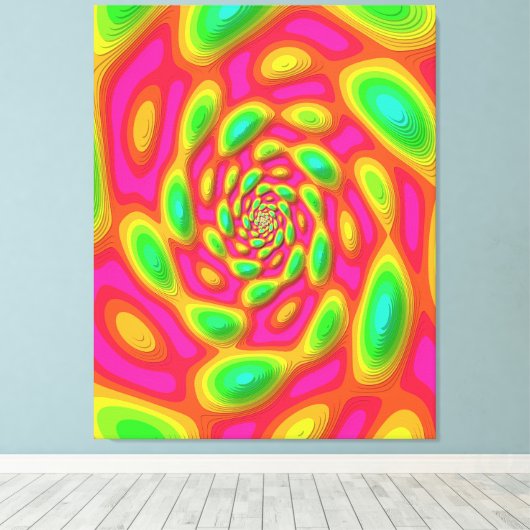 Quanten-Eigenzustand-Mandala-Kunst Leinwanddruck (Insitu (Holzboden))