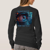 Quanten Eye Tech Frauen schwarzen langärmeliges Sh T-Shirt (Rückseite)