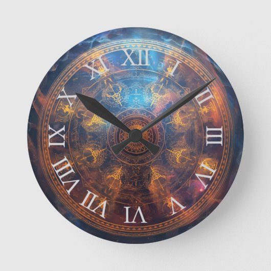 Quanten-Halo-Matrix Runde Wanduhr (Vorderseite)