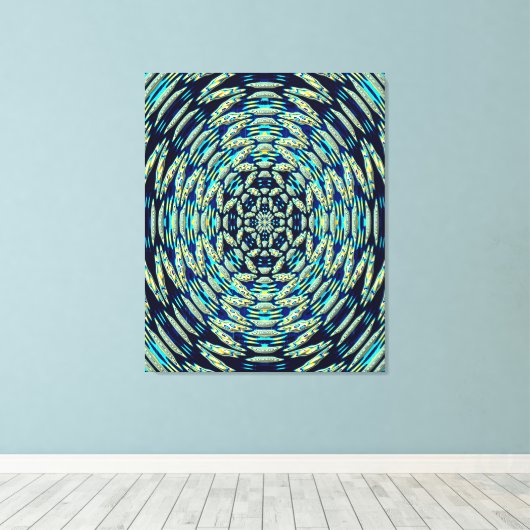 Quanten-Mandala-Kunst Leinwanddruck (Insitu (Holzboden))