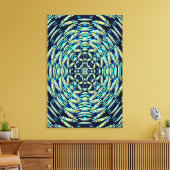 Quanten-Mandala-Kunst Leinwanddruck (Insitu (Wohnzimmer))
