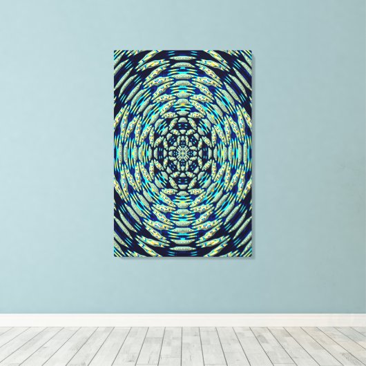 Quanten-Mandala-Kunst Leinwanddruck (Insitu (Holzboden))