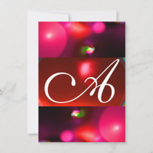 QUANTENBLASE MONOGRAMM rot schwarz rosa rsvp Einladung
