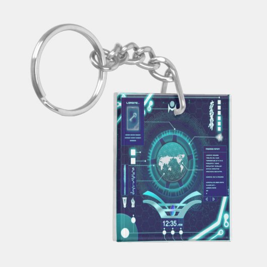 Quantencomputer Akrylus Schlüsselanhänger (Vorderseite links)