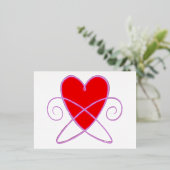 Quantenherz Folie Einladungspostkarte (Stehend vorne)