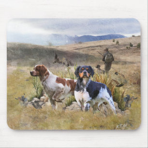 Quantenjagd mit Spaniels aus der Bretagne, Art Mousepad