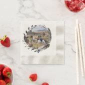 Quantenjagd mit Spaniels aus der Bretagne, Art Serviette (Beispiel)