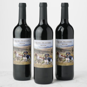 Quantenjagd mit Spaniels aus der Bretagne, Art Weinetikett