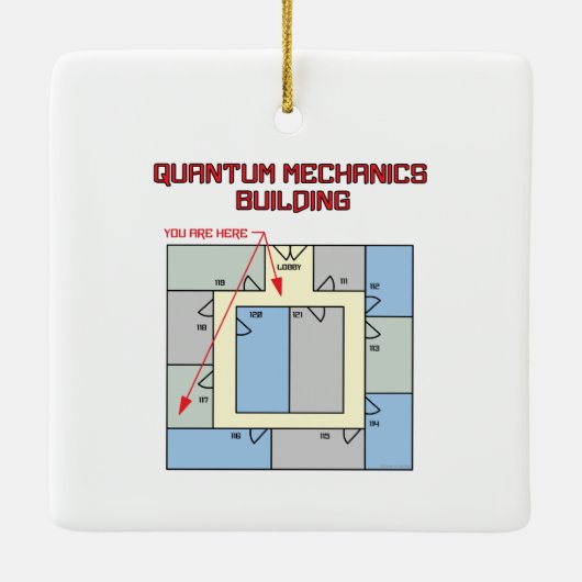 Quantenmechanik-Gebäude Keramikornament (Rückseite)