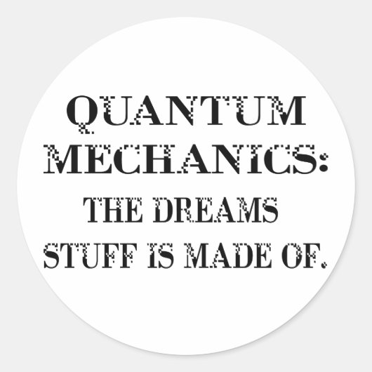 Quantenmechanik Runder Aufkleber (Vorderseite)