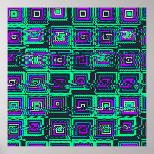 Quantenphysik-Geometrisches Glitch-Muster Poster