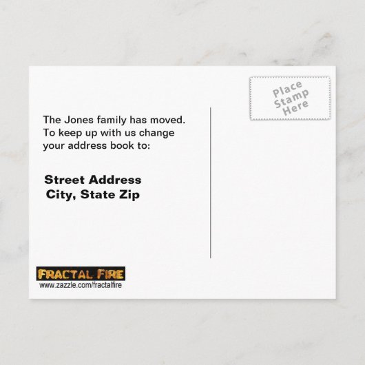 Quantenverschmelzung Ankündigungspostkarte (Rückseite)