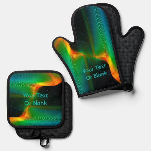 Quantenverschmelzung Ofenhandschuh & Topflappen-Set (Vorderseite/Rückseite)